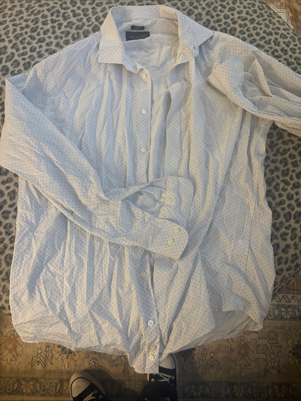 Kenneth Cole Light Blue Button-Down with Microdot Pattern